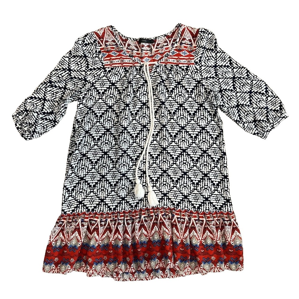 THML‎ Tunic Dress Multicolor Printed Tribal Mini Boho Anthropologie Medium